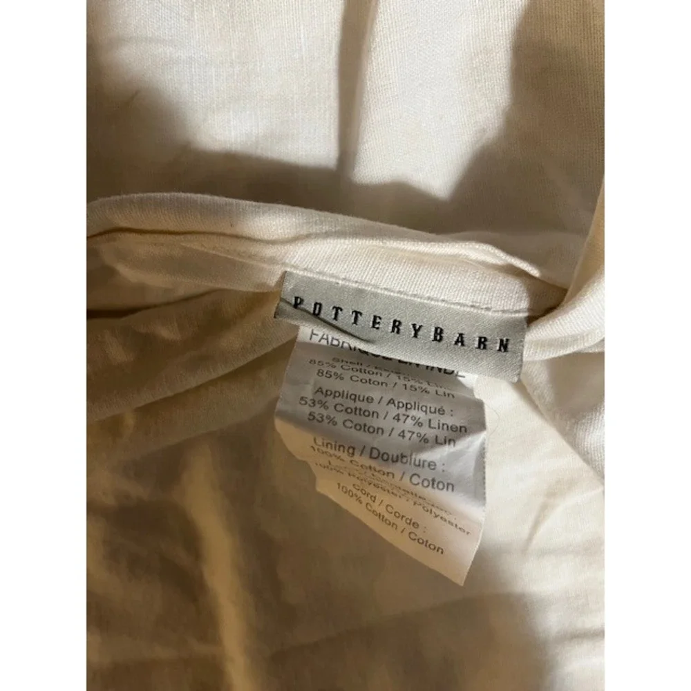 Pottery Barn Embroidered Accent Pillow Cover Geometric Farmhouse Decor 18x18